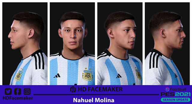 Nahuel Molina Face For eFootball PES 2021