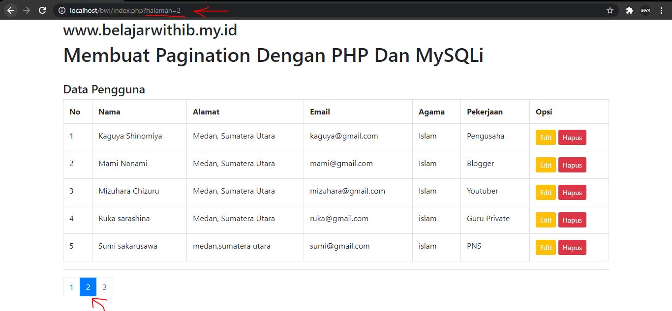 Tutorial PHP Pemula Part 17 : Cara Membuat Pagination Dengan PHP Dan MYSQLi