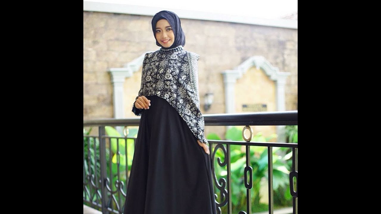 Kumpulan Model Gamis  Batik  Kombinasi  Modern Simple 