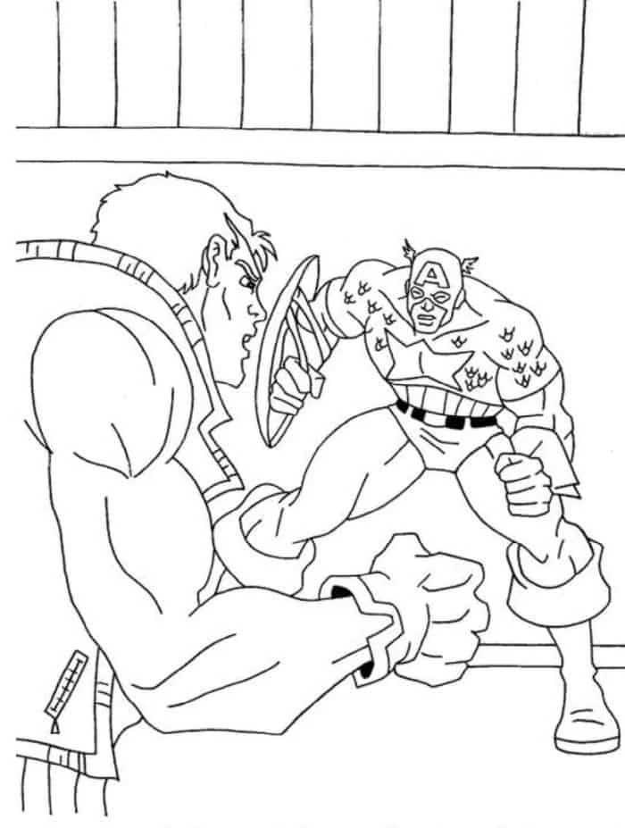 Captain America Fighting Coloring Pages