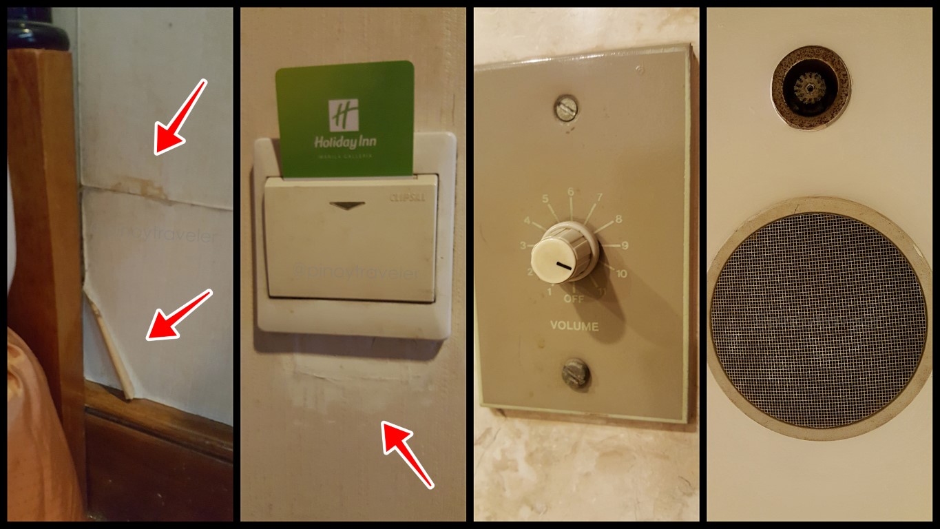 various defective and old paraphernalia of a room at Holiday Inn Manila Galleria