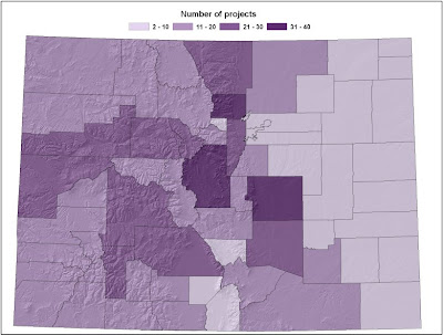 CNHP projects by county