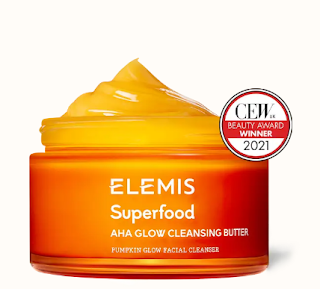 Elemis Superfood AHA Glow Cleansing Butter container showcased beautifully, embodying a blend of nourishing superfoods and AHA for a gentle cleanse and radiant glow.