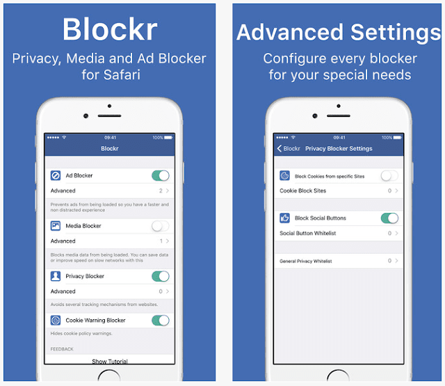 Blockr - هو Ad Blocker متطور لسفاري