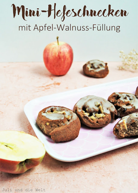 Mini-Hefeschnecken mit Apfel-Walnuss-Füllung