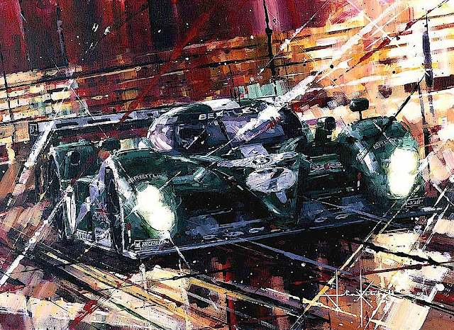 a John Ketchell painting of a formula racing car number 7