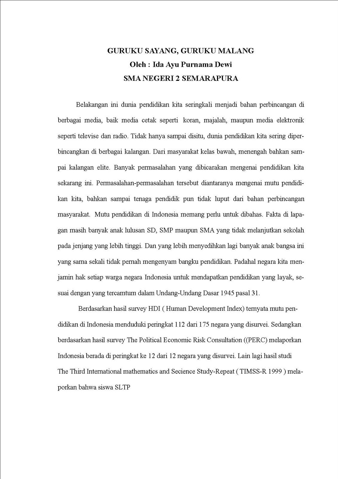 Contoh Moral Folio Essay