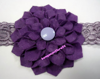 Dahlia baby headband, felt Dahlia baby headband, baby headband, baby accessory