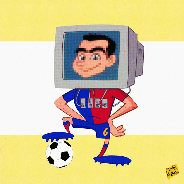 Xavi cartoon Barcelona