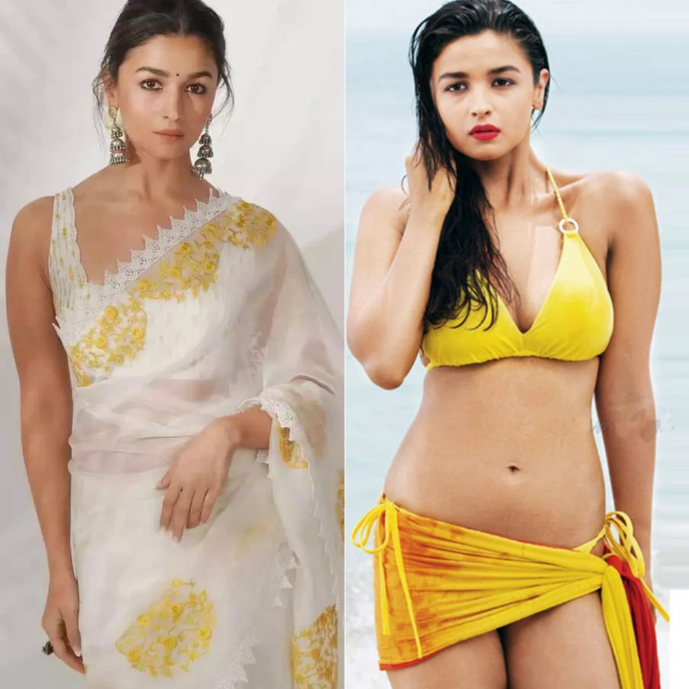 Alia Bhatt saree vs bikini hot actress