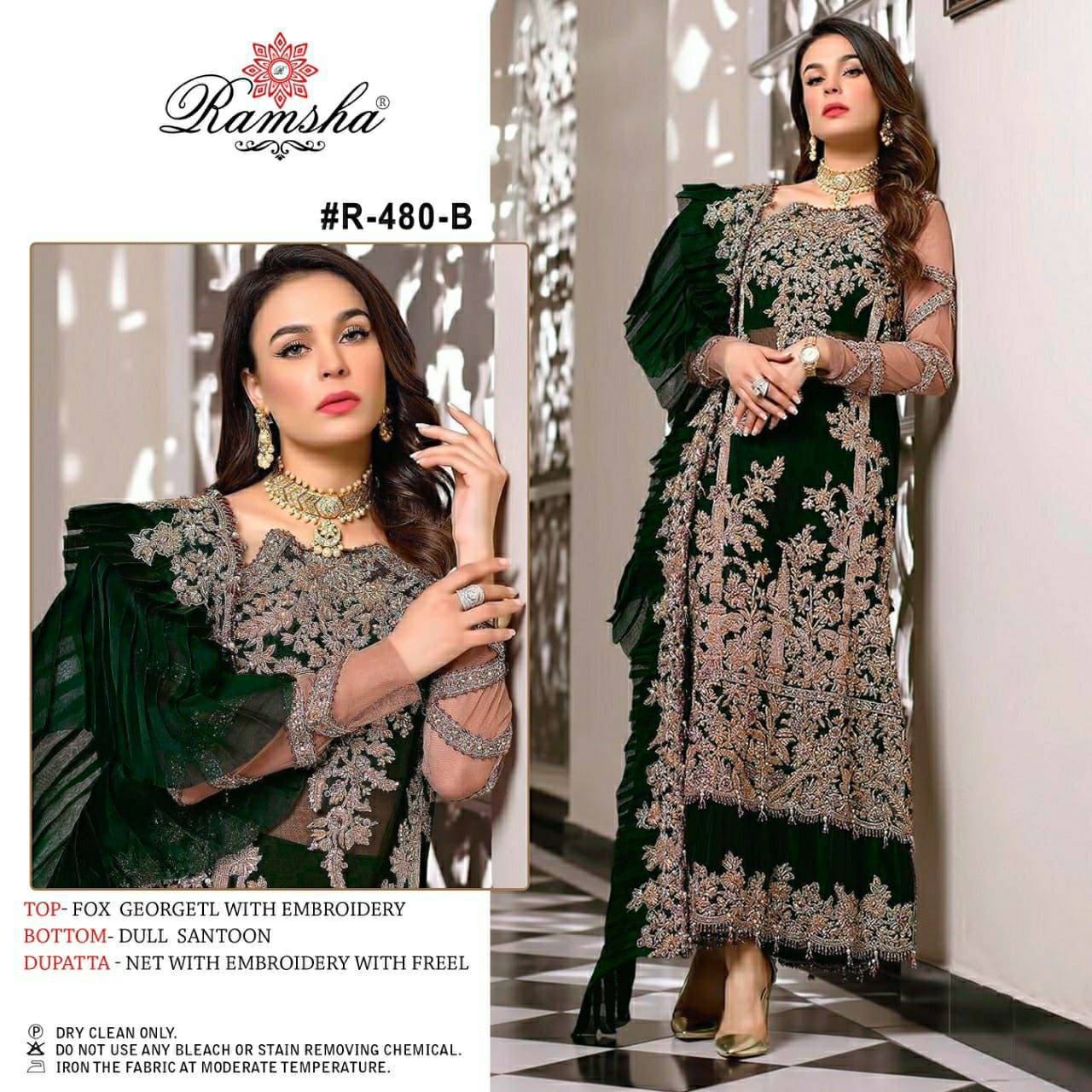 R 480 Nx Ramsha Pakistani Salwar Suits Manufacturer Wholesaler