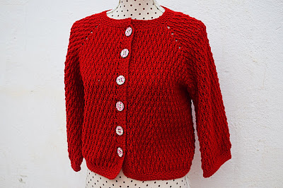 2 - Crochet imagen Chaqueta roja de mujer a crochet y ganchillo por Majovel Crochet