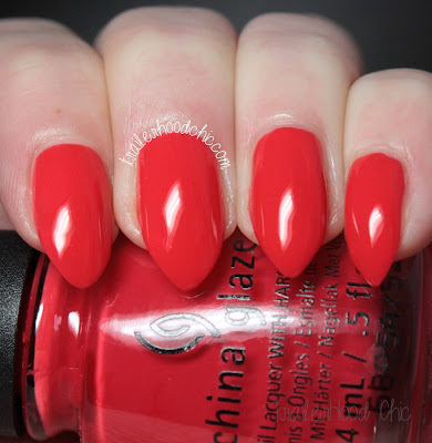 china glaze lite brites collection swatch hot flash