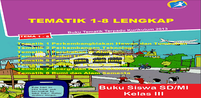 Materi Buku Kelas 3 Tematik 1-8 Lengkap Kurikulum 2013