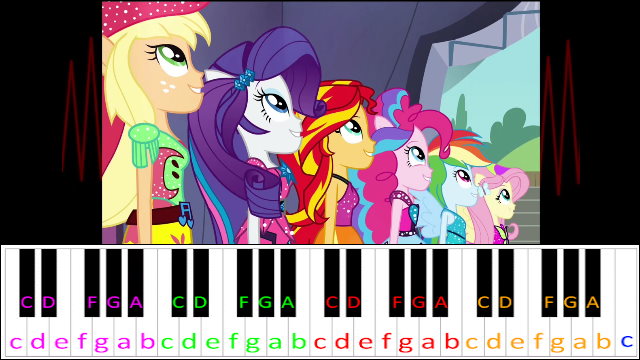 Shine Like Rainbows by Daniel Ingram (My Little Pony: Equestria Girls - Rainbow Rocks) Piano / Keyboard Easy Letter Notes for Beginners