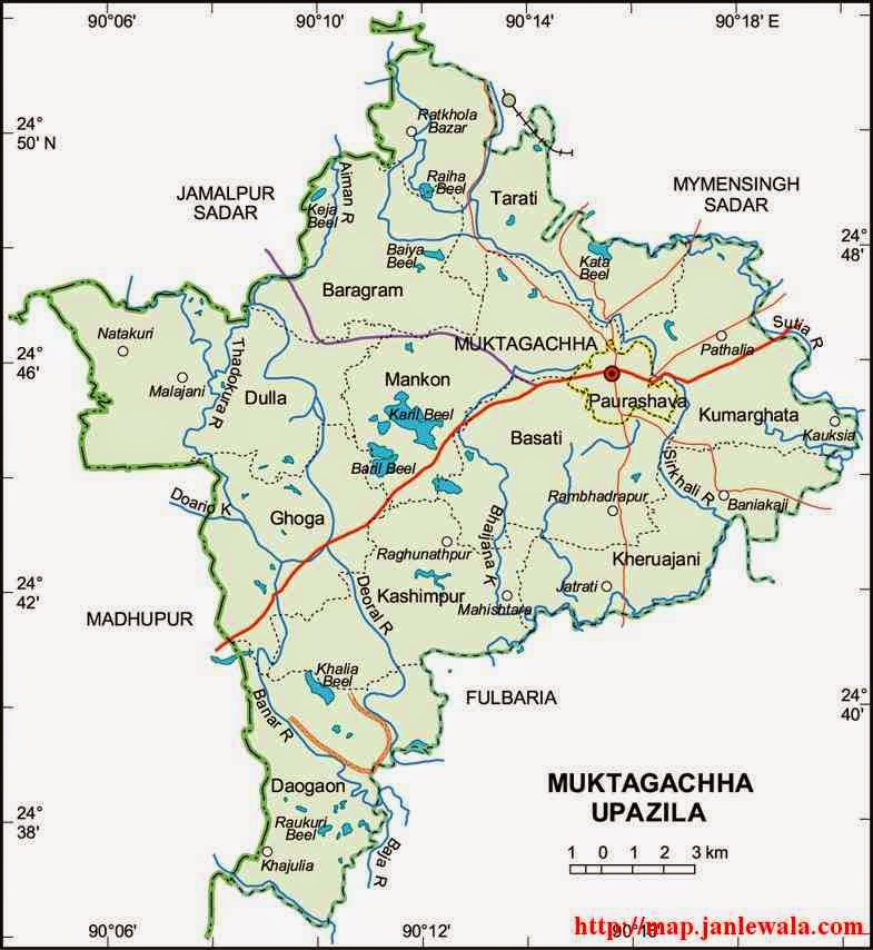 muktagachha upazila map of bangladesh