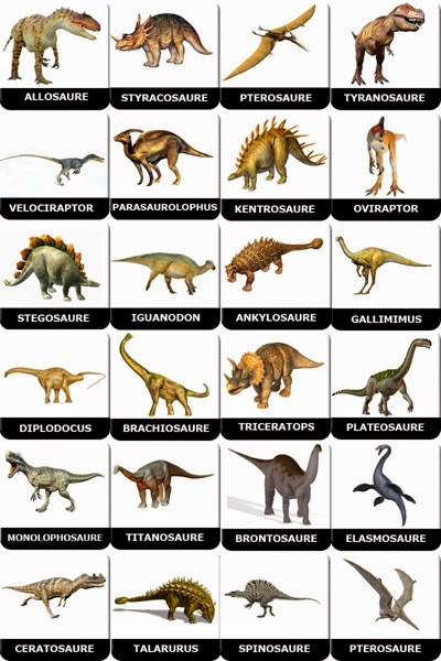 Dinosaures et Volcans: Les noms des dinosaures