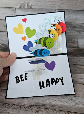 Bee my Valentine stampin up wave fun fold card