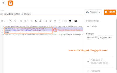 create a Download Button in Blogger 2