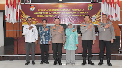 Terlaksananya Pemilu Aman dan berintegritas, Polda Sulteng dan KPU tanda tangani Perjanjian Kerjasama