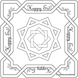 Happy Eid Coloring Sheets