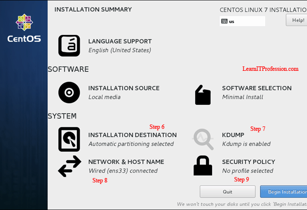 installation of centos 7