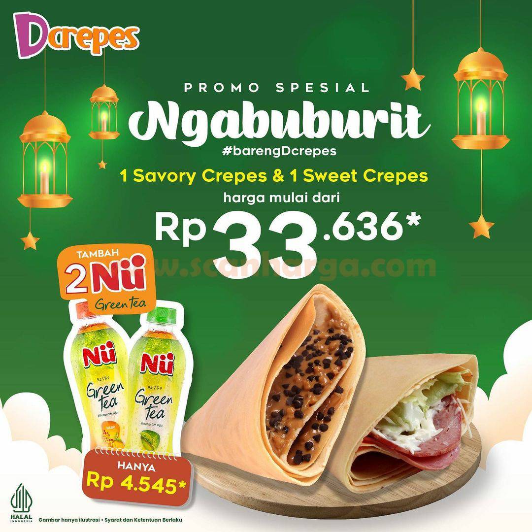 Promo D'CREPES Ngabuburit - Beli Savory + Sweet Crepes Harga Mulai Rp 33.636