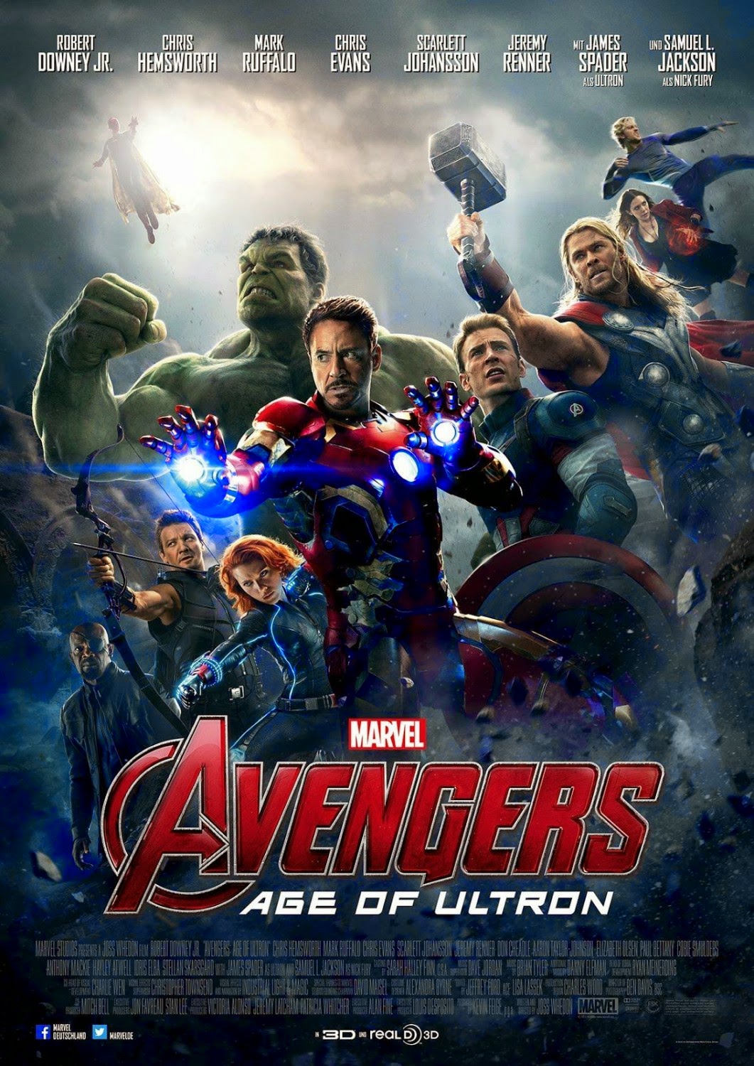 Marvel's Avengers Age of Ultron Final International Theatrical One Sheet Movie Poster