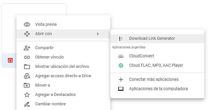 Enlace de descarga automático google drive