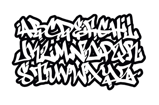 Graffiti font styles, alphabet, letters