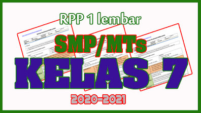 RPP 1 Lembar SMP/MTs Kelas 7 Tahun Ajaran 2020