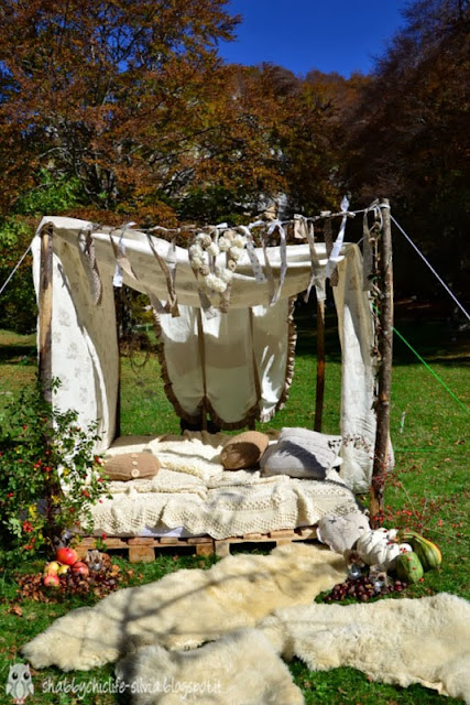 Tenda shabby chic e pic nic d'autunno