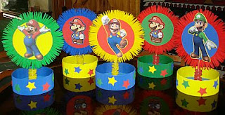 Mario Bros, children party centerpieces