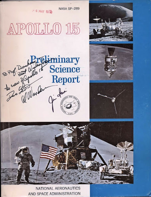 Inscribed cover of Apollo 15 Preliminary Science Report