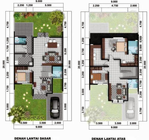 denah rumah minimalis 3 kamar tidur 