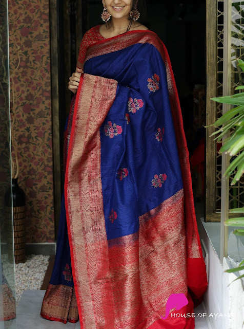 Banaras LightWeight Handwoven Tussar Silk Sarees