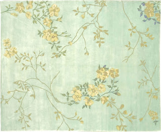 Blue Floral Spring Area Rug