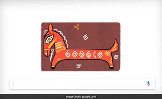 The Google doodle today, 11th Apr, 2017, celebrates the 130th birth anniversary of Jamini Roy, with an image inspired by his Black Horse painting. Art Scene India