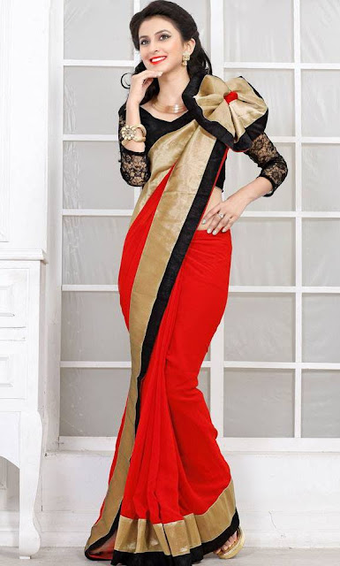 Georgette And Chiffon Saree Design Collection 2015