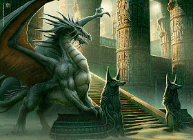 Dragao no Egito, dragão em templo egipcio, estatuas egipcias