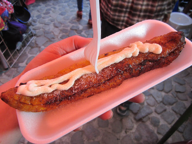 Fried platano in Guatemala