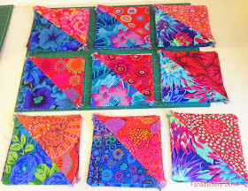 Half Square Triangles - Kaffe Fassett fabric