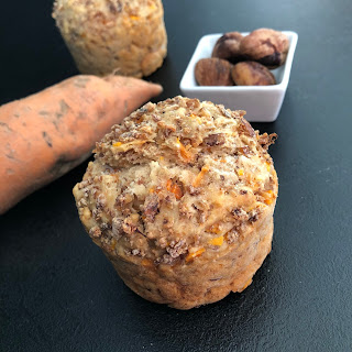 Gros muffins salés aux marrons et à la patate douce