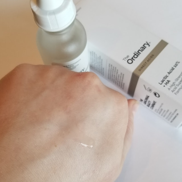 The Ordinary Lactic Acid 10% + HA on my hand