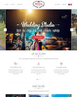 Mẫu blogspot Wedding Studio đẹp, hoa tran web