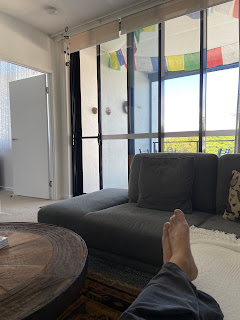 Relaxing in the living room
