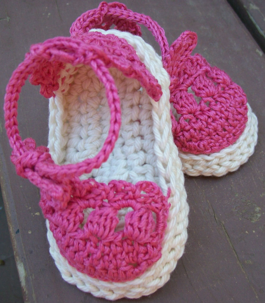 ... with Jelly Too: Crochet Baby Espadrille Sandals Hot Pink 3-6 Months