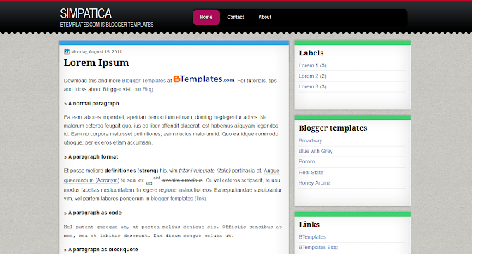 Simpatica Blogspot Template