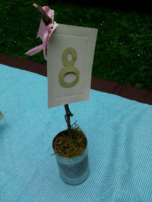  Tin can table number on a twig Table runners were a variety of vintage 