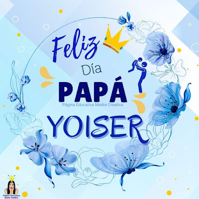 Solapín Feliz Día del Padre - Nombre Yoiser para imprimir gratis